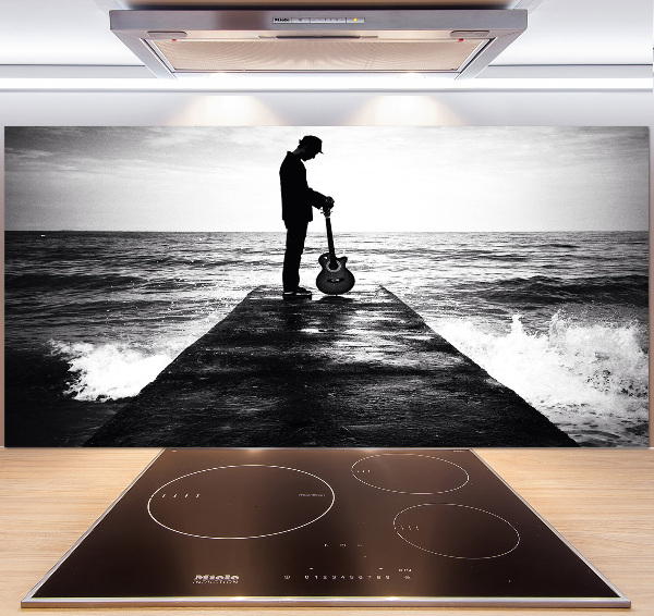 Panel do kuchni Gitarzysta na molo