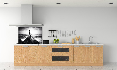 Salpicadero de cocina Guitarrista en el muelle