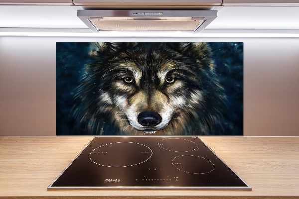 Panel szklany do kuchni Wilki