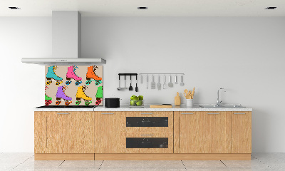 Panel de pared de cocina Patines de colores