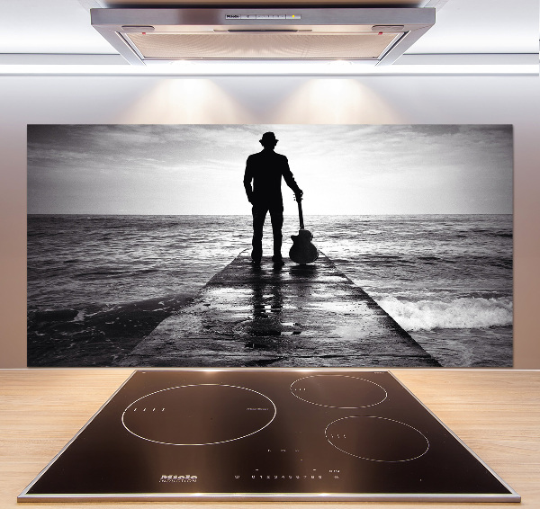 Panel do kuchni Gitarzysta na molo