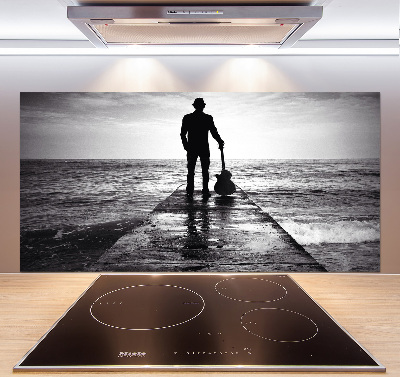 Panel do kuchni Gitarzysta na molo