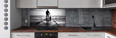 Panel do kuchni Gitarzysta na molo