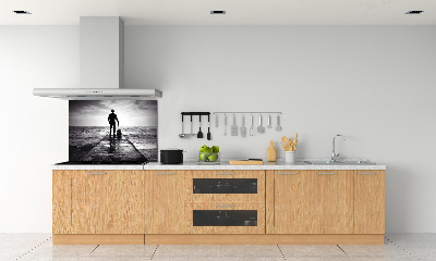 Panel antisalpicaduras Guitarrista en el muelle