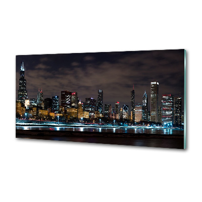 Panel dekor szkło Chicago nocą