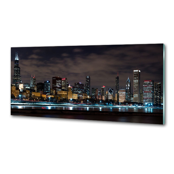 Panel de pared de cocina Chicago de noche