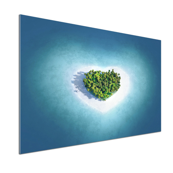 Panel para cocina Isla en forma de corazón