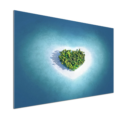 Panel para cocina Isla en forma de corazón