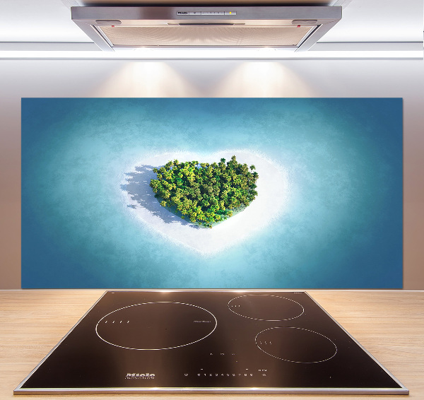 Panel para cocina Isla en forma de corazón