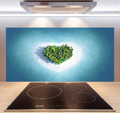 Panel para cocina Isla en forma de corazón
