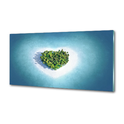 Panel para cocina Isla en forma de corazón