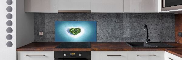 Panel para cocina Isla en forma de corazón