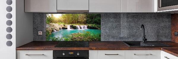 Panel de pared de cocina Cascada en el bosque
