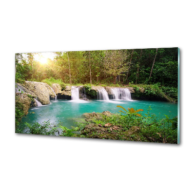 Panel de pared de cocina Cascada en el bosque