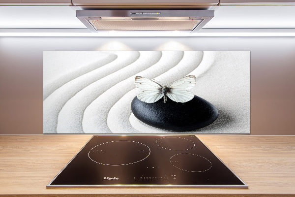 Panel para cocina Piedra zen y mariposa