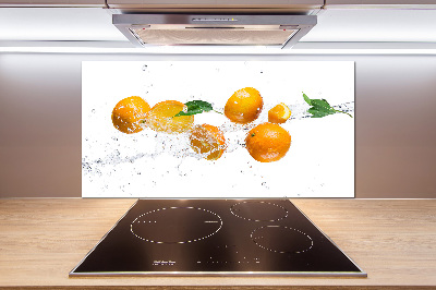 Panel de pared de cocina Naranjas y agua