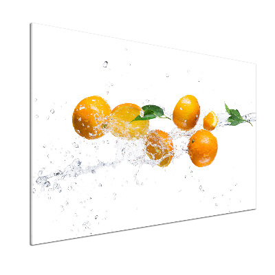 Panel de pared de cocina Naranjas y agua