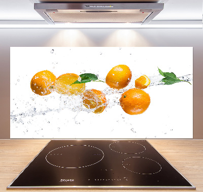 Panel de pared de cocina Naranjas y agua