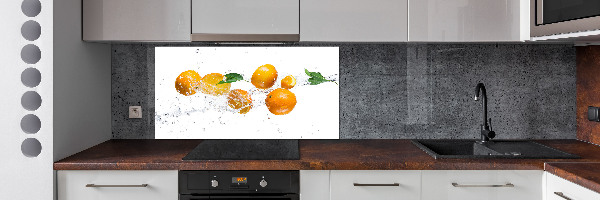 Panel de pared de cocina Naranjas y agua