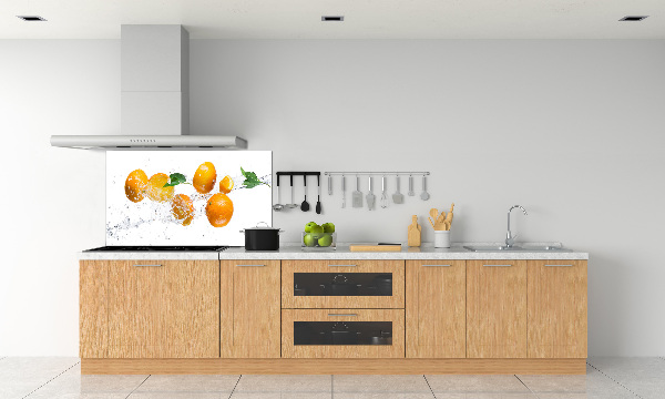 Panel de pared de cocina Naranjas y agua