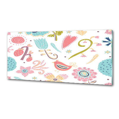 Salpicadero de cocina Flores y pájaros