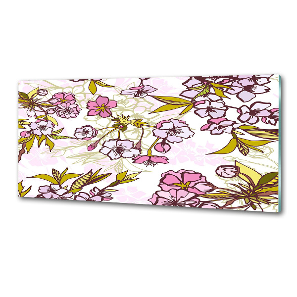 Panel de pared de cocina flores de cerezo