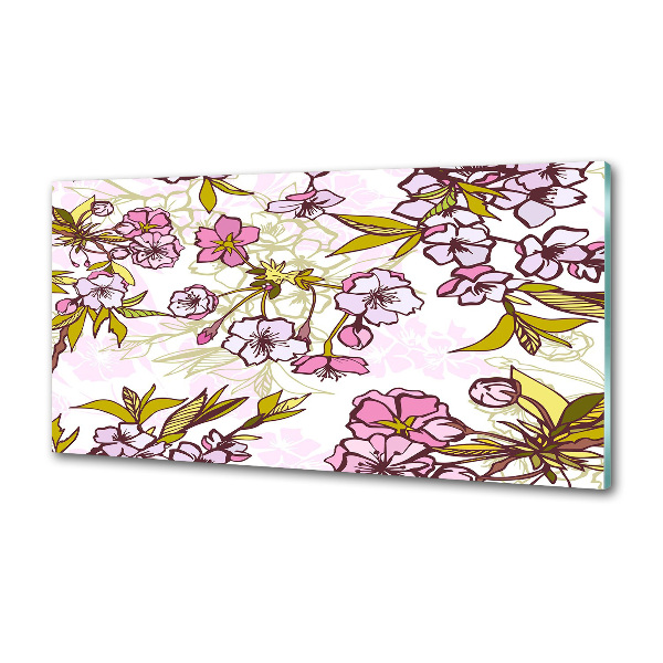 Panel de pared de cocina flores de cerezo