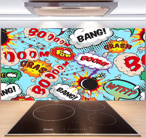 Panel szklany do kuchni Komiks