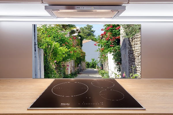 Panel de pared de cocina Callejón florido