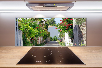 Panel de pared de cocina Callejón florido