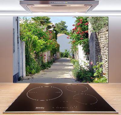 Panel de pared de cocina Callejón florido