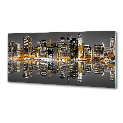 Panel antisalpicaduras Nueva York de noche