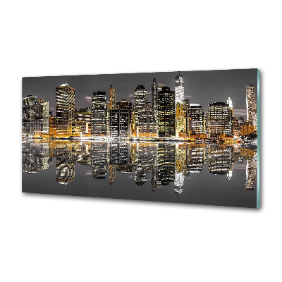 Panel antisalpicaduras Nueva York de noche