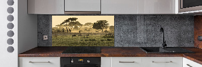 Panel para cocina Jirafas en la sabana