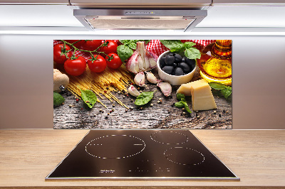 Panel antisalpicaduras comida italiana