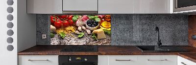 Panel antisalpicaduras comida italiana