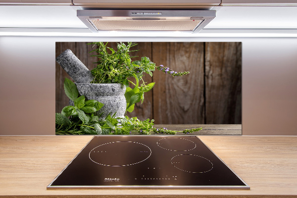 Panel para cocina Hierbas en un mortero