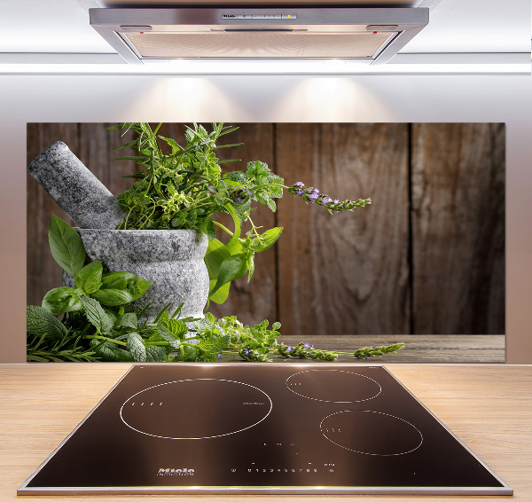 Panel para cocina Hierbas en un mortero