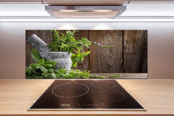 Panel para cocina Hierbas en un mortero