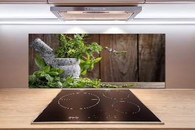 Panel para cocina Hierbas en un mortero