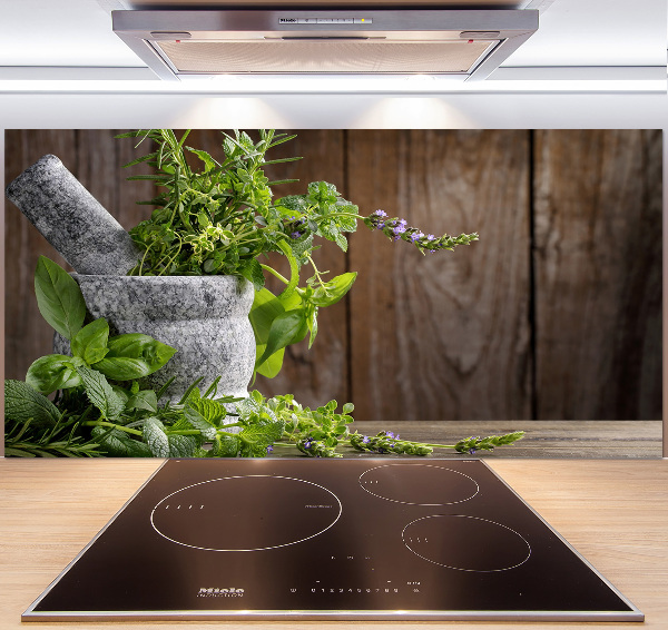Panel para cocina Hierbas en un mortero