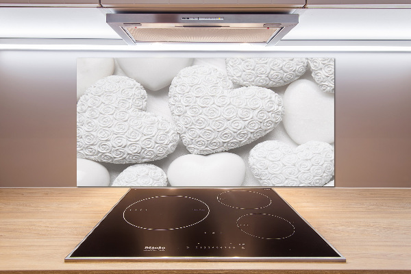Panel para cocina Fondo de corazón blanco