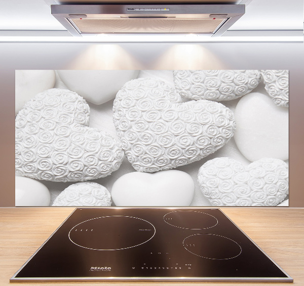 Panel para cocina Fondo de corazón blanco