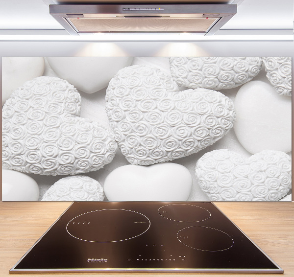Panel para cocina Fondo de corazón blanco