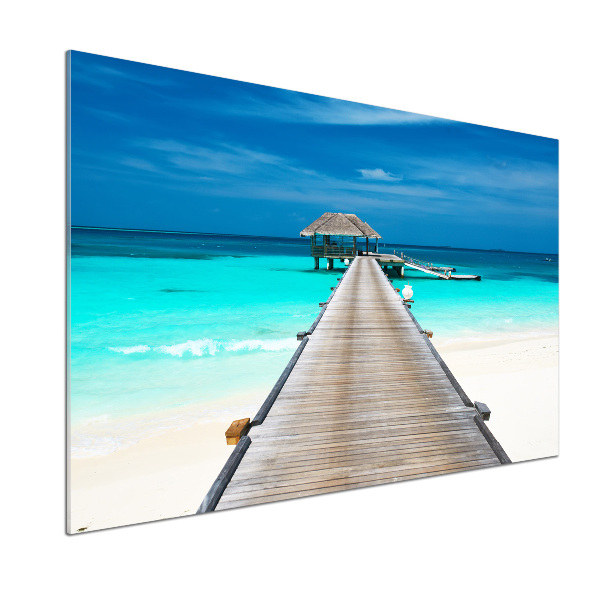 Panel de pared de cocina Muelle de madera