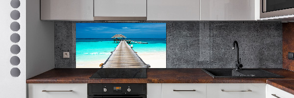 Panel de pared de cocina Muelle de madera