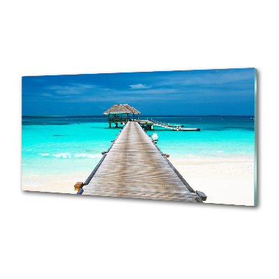 Panel de pared de cocina Muelle de madera