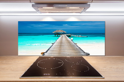 Panel de pared de cocina Muelle de madera