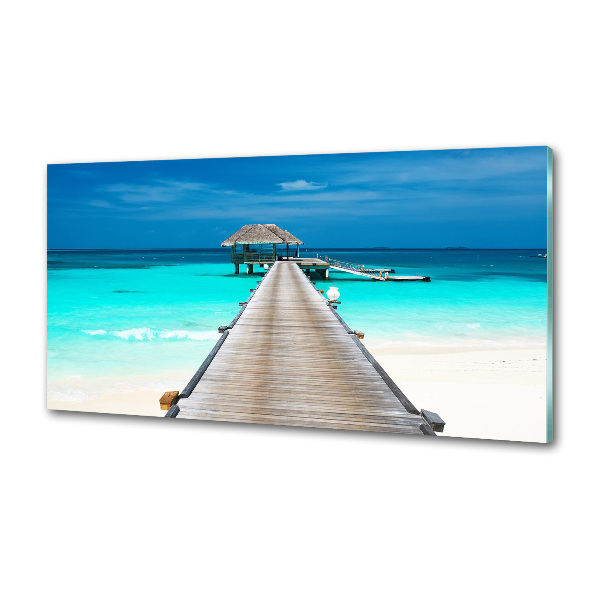 Panel de pared de cocina Muelle de madera