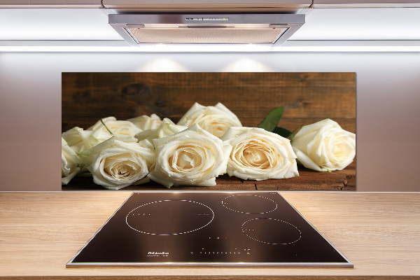 Salpicadero para cocina rosas blancas